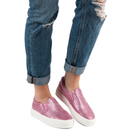 SHELOVET Pink Slip On Sneakers 2 SHELOVET Pink Slip On Sneakers 2
