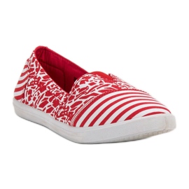 Sweet Shoes Slipons With A Pattern white red 1