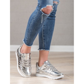 SHELOVET Lacquered Sport Shoes grey 1