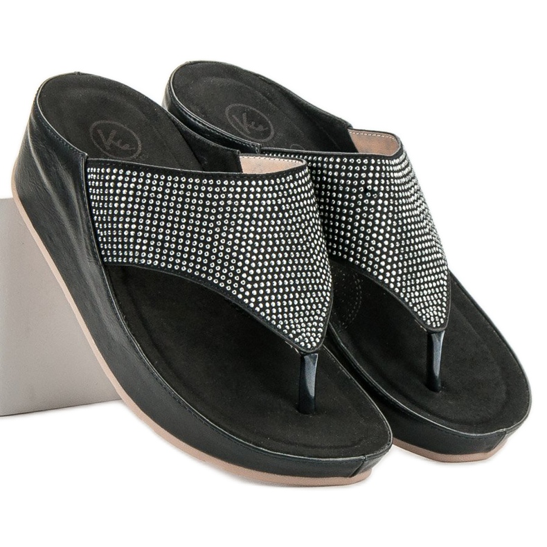 Kylie Wedge Flip-Flops black 2