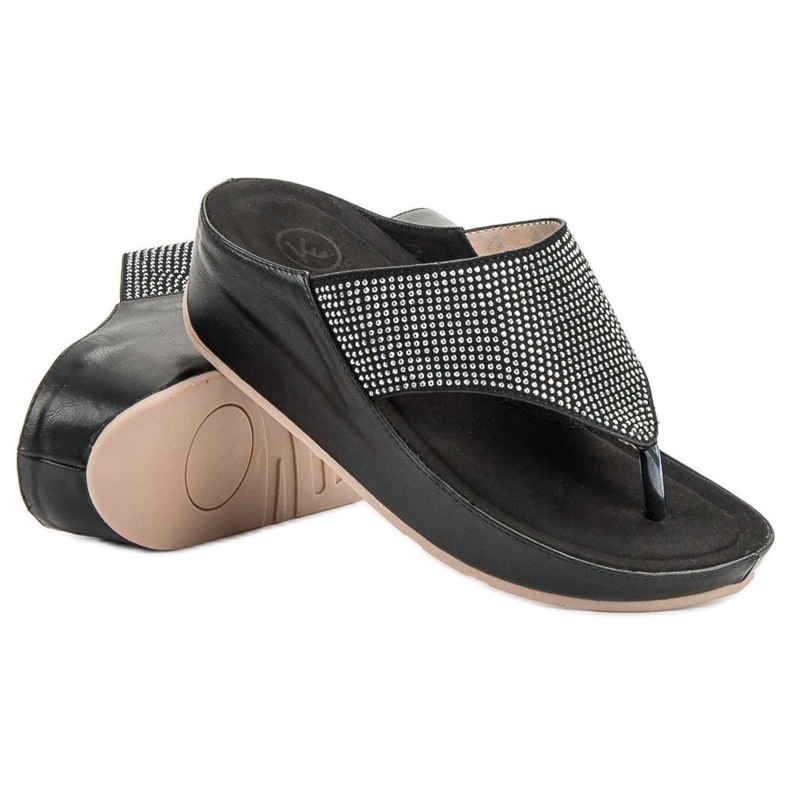 Kylie Wedge Flip-Flops black 1