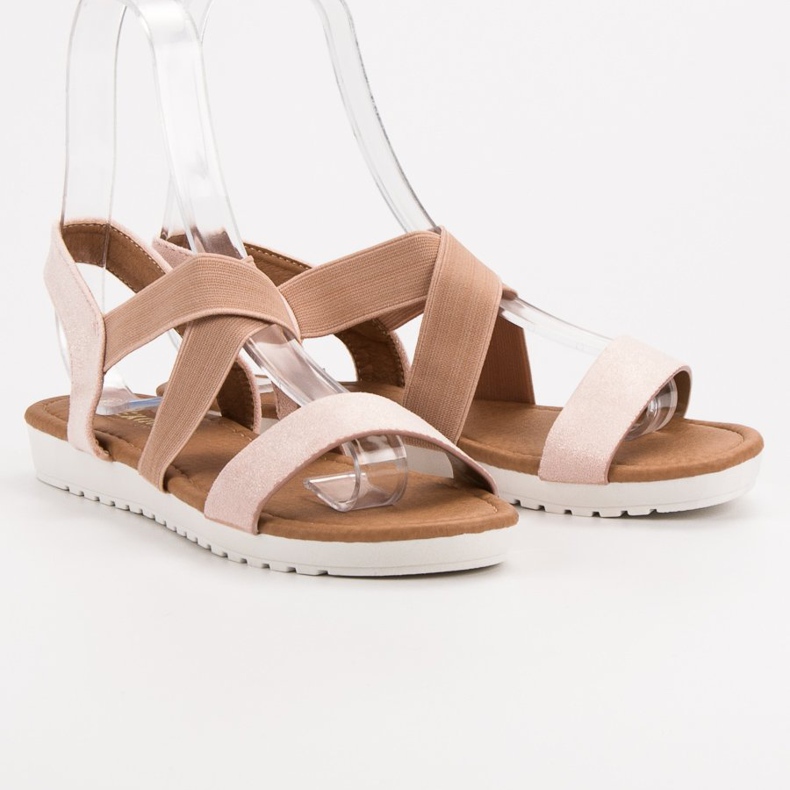 EXQUILY Comfortable sandals with an elastic band pink 1