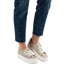 SHELOVET Sneakers With Glitter yellow 2 SHELOVET Sneakers With Glitter yellow 2