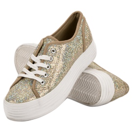SHELOVET Sneakers With Glitter yellow 1 SHELOVET Sneakers With Glitter yellow 1