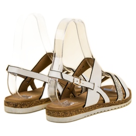 SHELOVET Sandals With Cubic Zirconia white 1