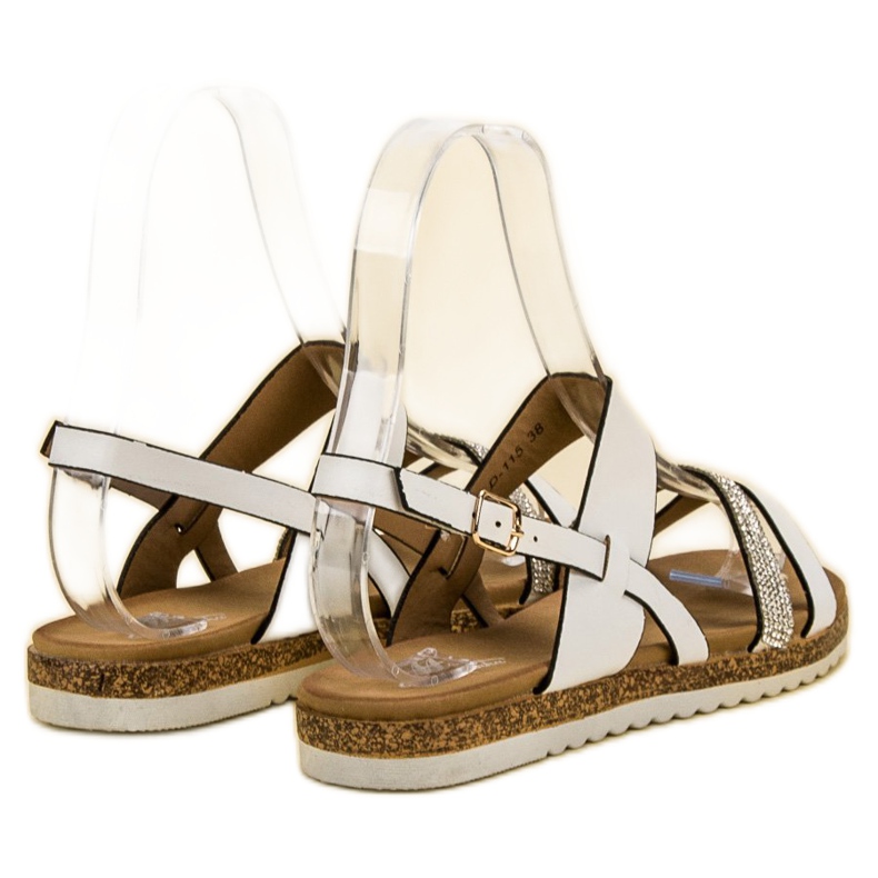 SHELOVET Sandals With Cubic Zirconia white 1