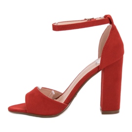Ideal Shoes Comfortable high-heeled sandals red 2