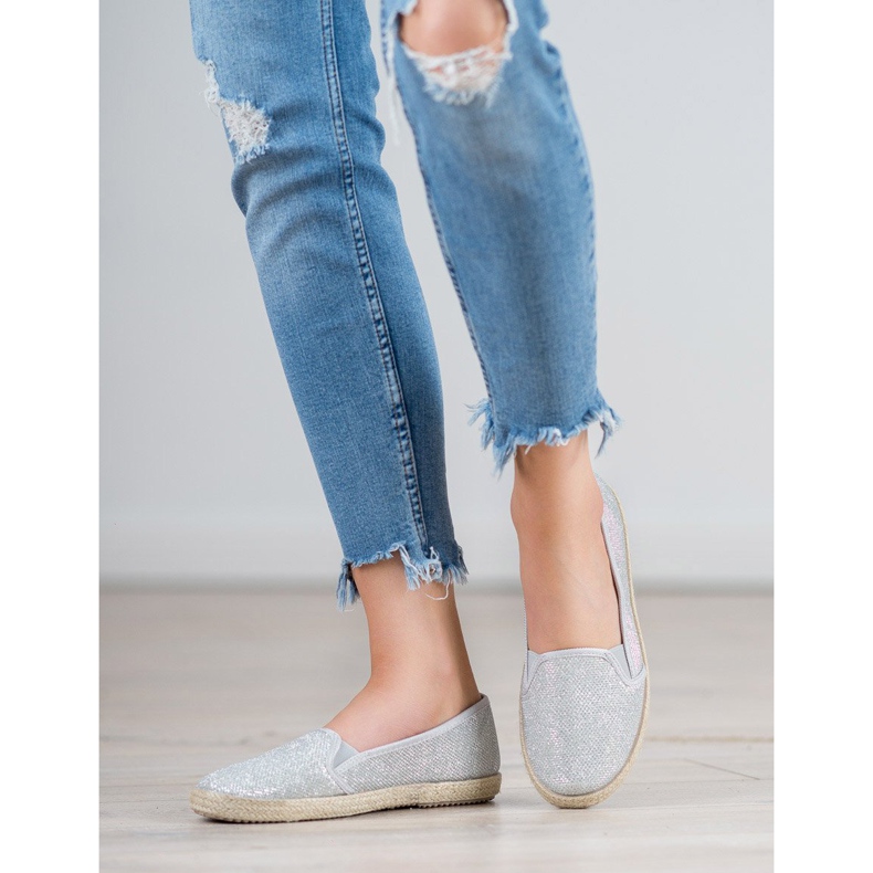 SHELOVET Silver Slip-On Sneakers grey 2