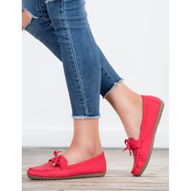 Top Shoes Red openwork loafers 2