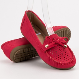 Top Shoes Red openwork loafers 1