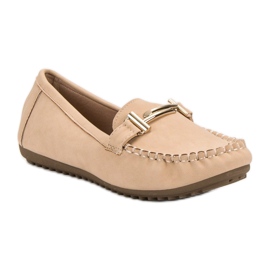 Top Shoes Women's beige loafers 1