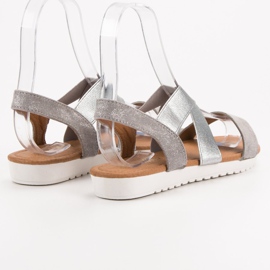 EXQUILY Silver Sandals With Eraser grey 1