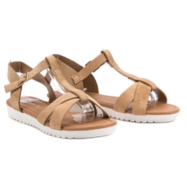 EXQUILY Classic Suede Sandals brown 1