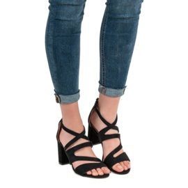 Evento Suede Sandals On A Bar black 2