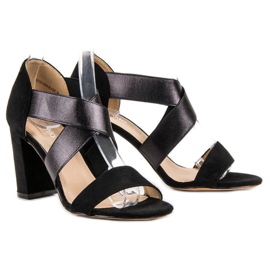 Evento Slip-on sandals with an elastic band black 1