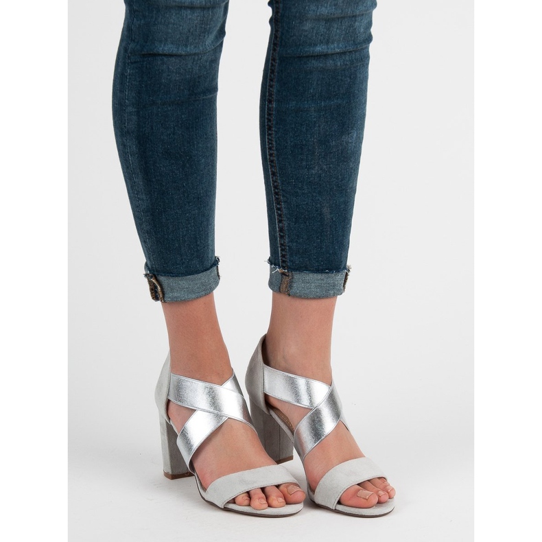 Evento Slip-on sandals with an elastic band grey 2