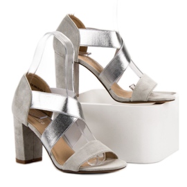 Evento Slip-on sandals with an elastic band grey 1