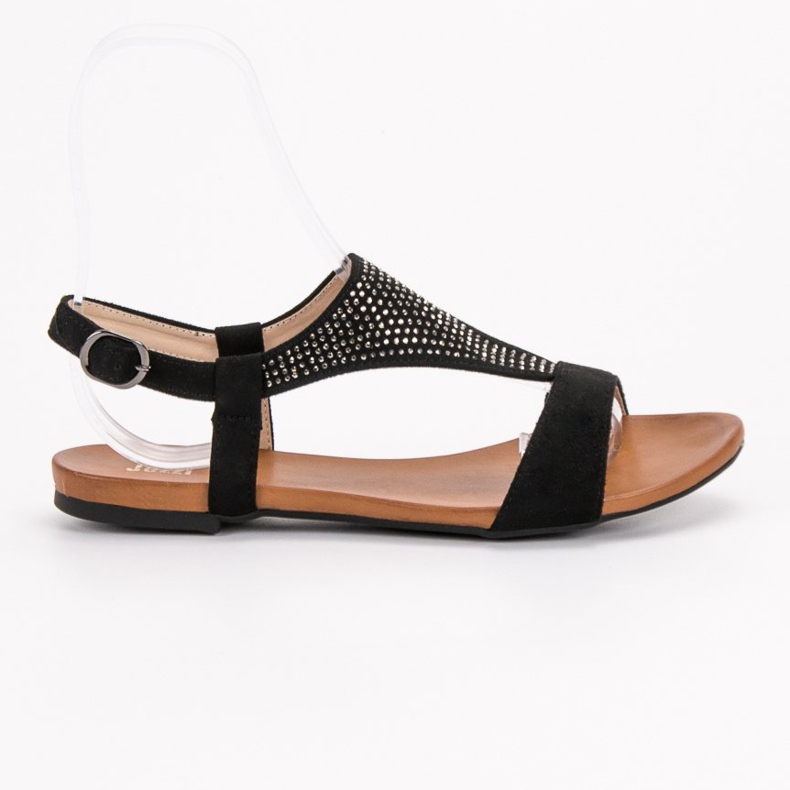 SHELOVET Sandals With Crystals black 1