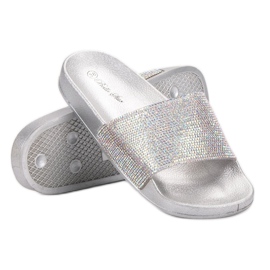 Bella Star Slippers With Cubic Zirconia grey 2