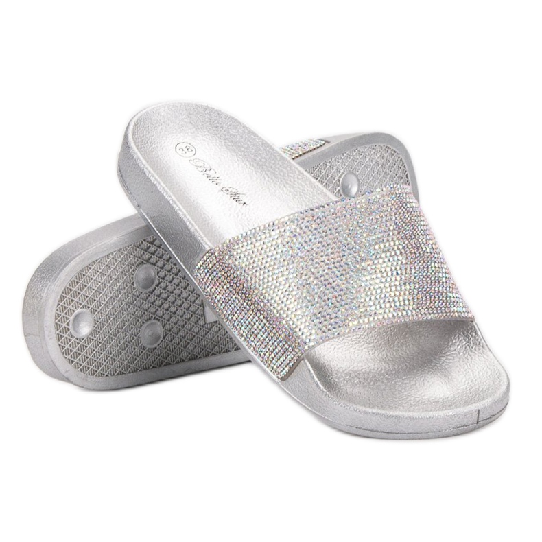 Bella Star Slippers With Cubic Zirconia grey 2