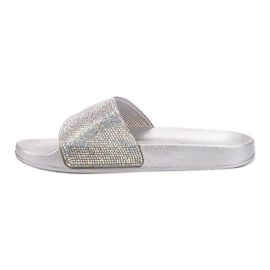 Bella Star Slippers With Cubic Zirconia grey 1