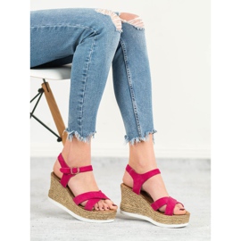 JESSY ROSS Fuchsia Suede Sandals pink 2 JESSY ROSS Fuchsia Suede Sandals pink 2