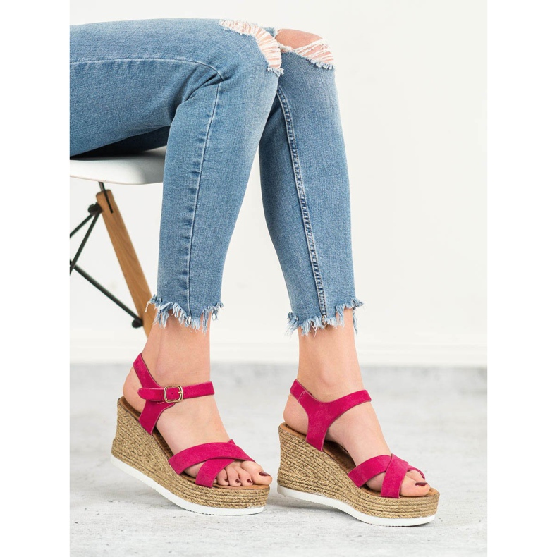 JESSY ROSS Fuchsia Suede Sandals pink 2 JESSY ROSS Fuchsia Suede Sandals pink 2