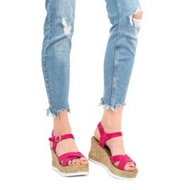 JESSY ROSS Fuchsia Suede Sandals pink 1 JESSY ROSS Fuchsia Suede Sandals pink 1