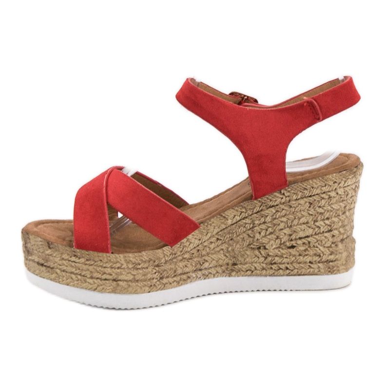 JESSY ROSS Red Suede Sandals 1