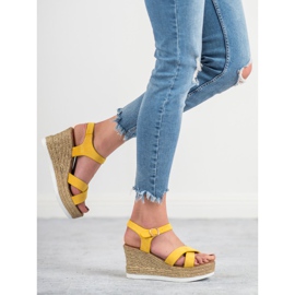 JESSY ROSS Yellow Suede Sandals 2