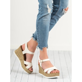 JESSY ROSS White Suede Sandals 1