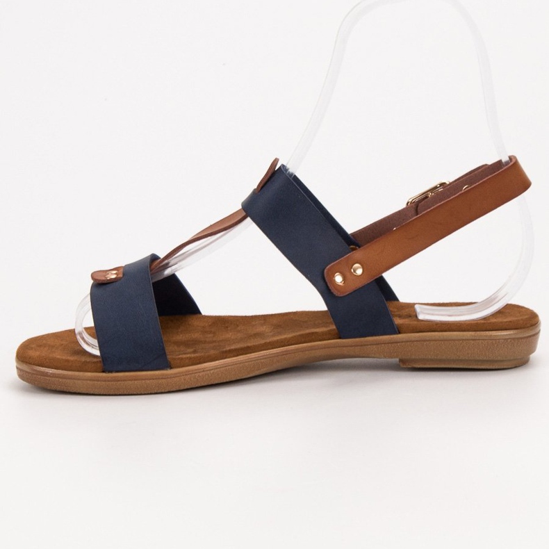 Evento Buckle fastening sandals brown blue 1
