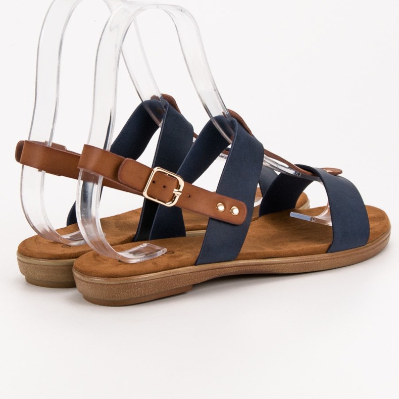 Evento Buckle fastening sandals brown blue 2