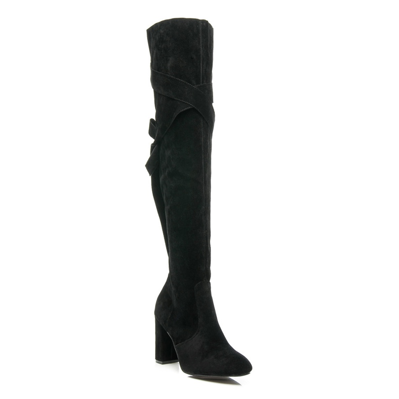 Vices Over-the-knee boots with a stylish binding black 2