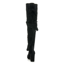 Vices Over-the-knee boots with a stylish binding black 1