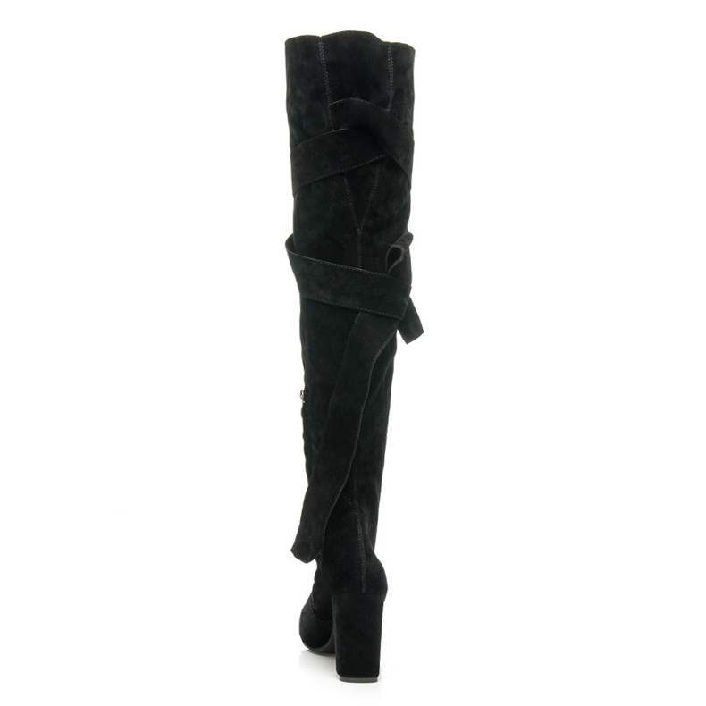 Vices Over-the-knee boots with a stylish binding black 1