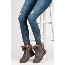 New Tlck Suede Trappers With Fur grey 2