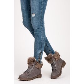 New Tlck Suede Trappers With Fur grey 1