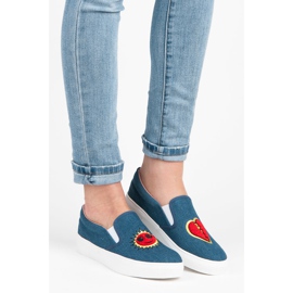 Kylie Denim Sneakers With Patches blue 1