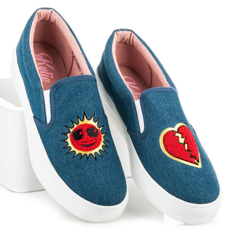 Kylie Denim Sneakers With Patches blue 2