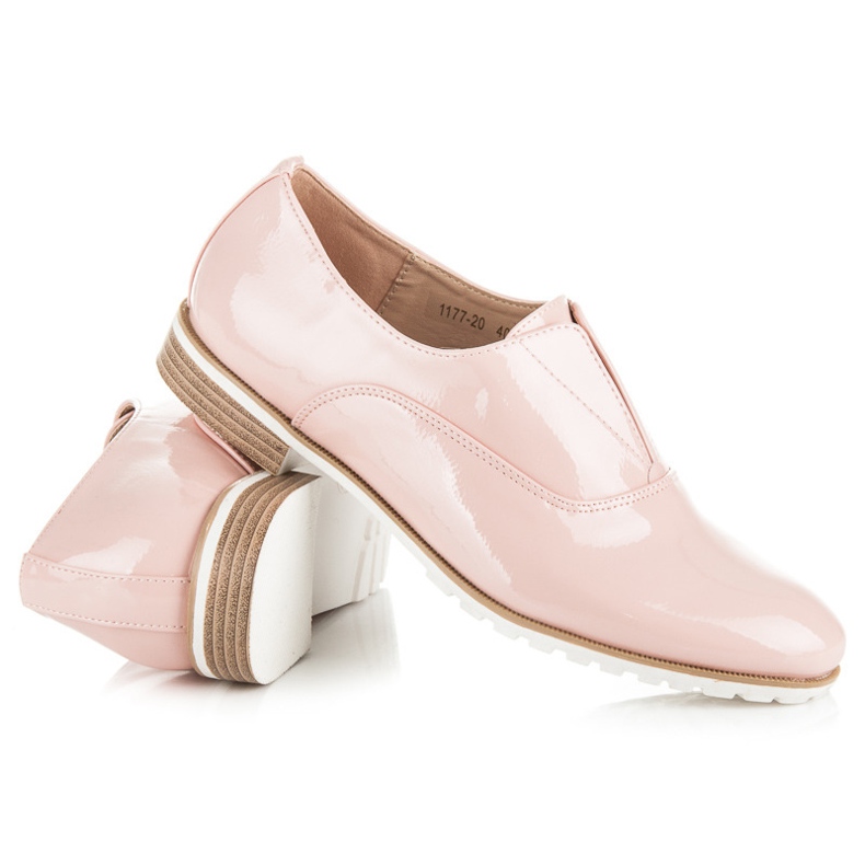 Vices Lacquered brogues pink 1
