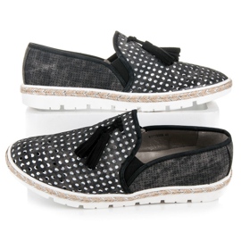 Kylie Openwork Slipony Espadrilles black 2