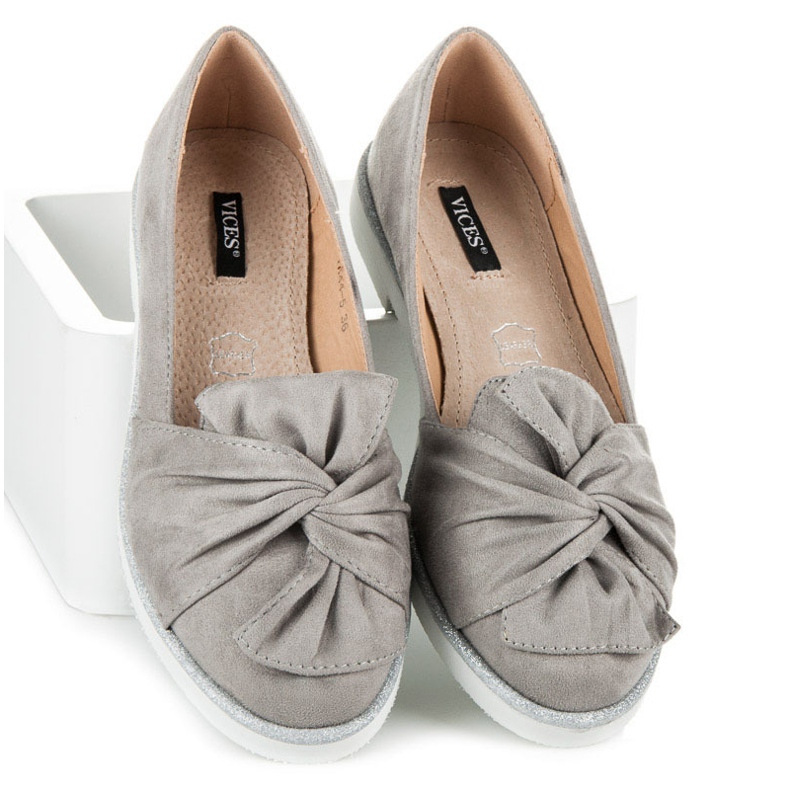 Vices Suede Shoes With Glitter Decorations grey 2