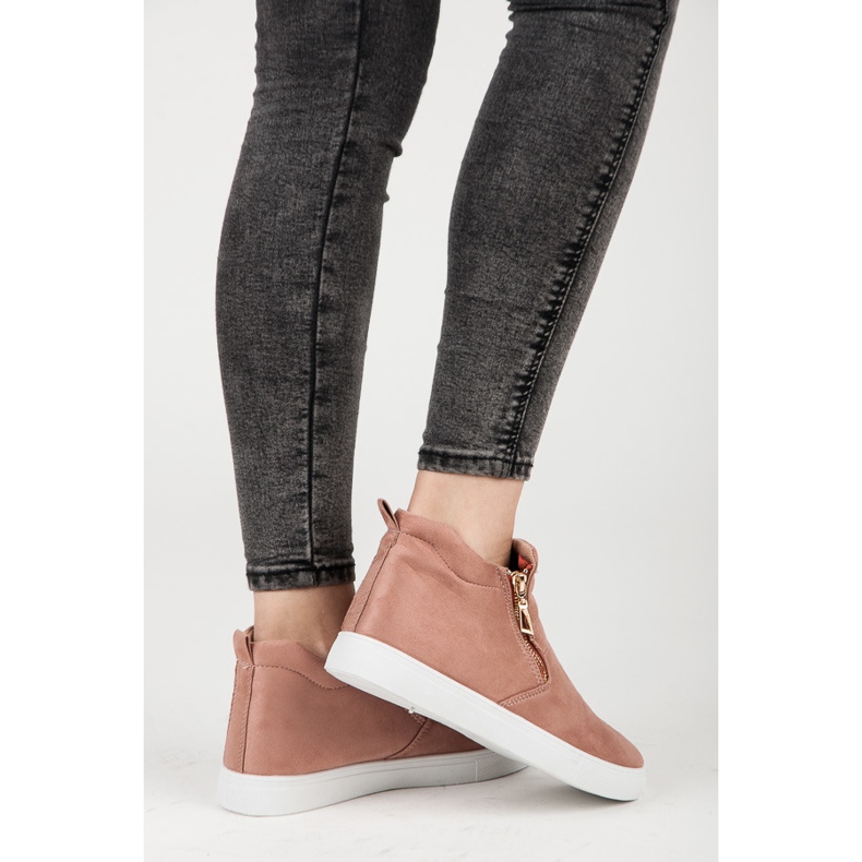 Suede Slip-On Sneakers pink 1