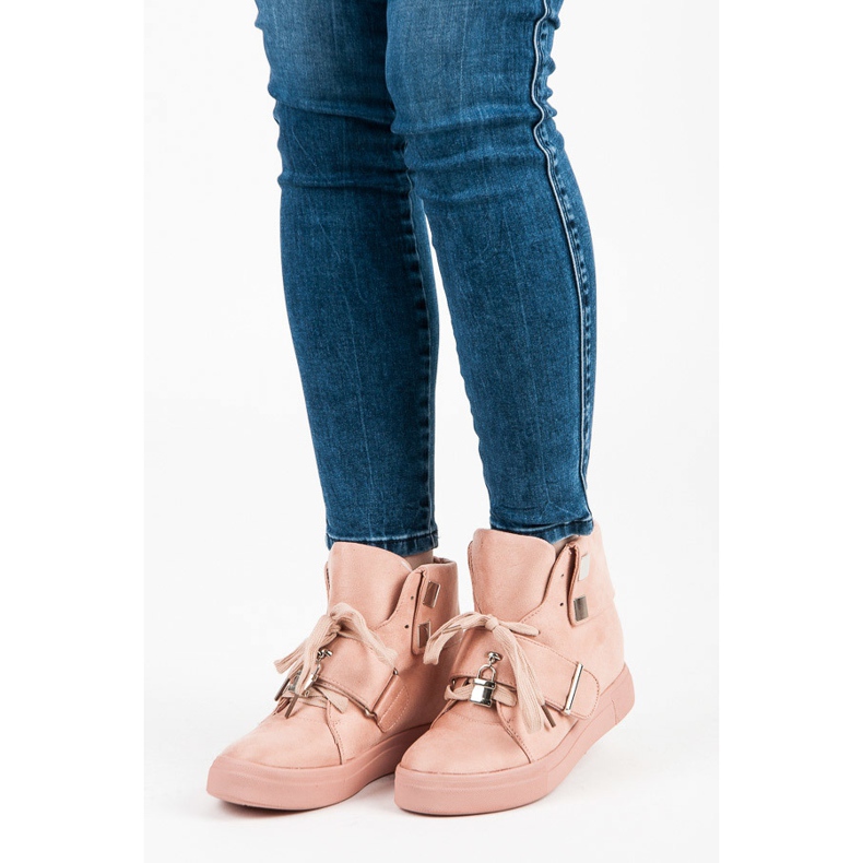 Seastar Suede Wedge Sneakers pink 1