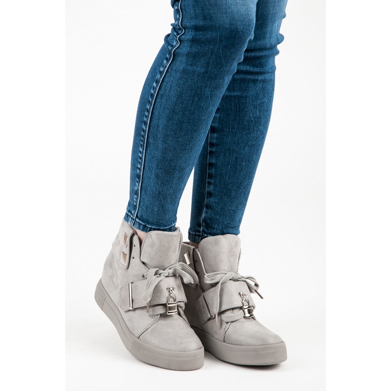 Seastar Suede Wedge Sneakers grey 1