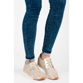 Kylie Fashionable tied Sneakers yellow brown 2
