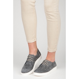 Vinceza Leather sports shoes grey 2