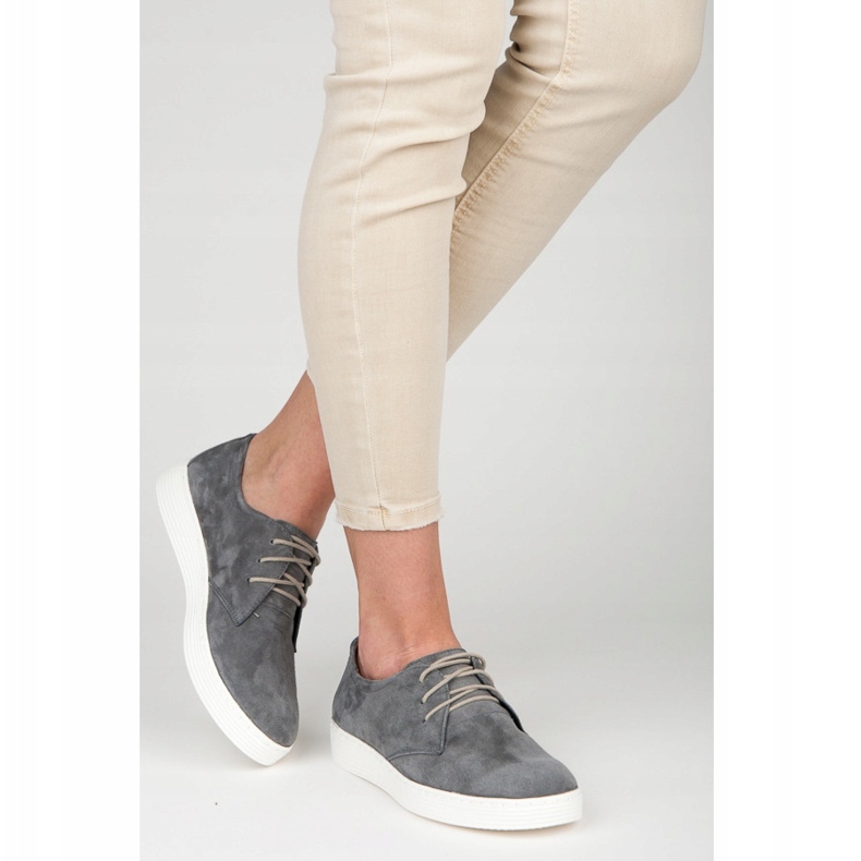 Vinceza Leather sports shoes grey 1