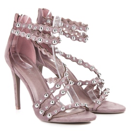 Seastar High Heels Sandals Fastened With A Zipper purple 1